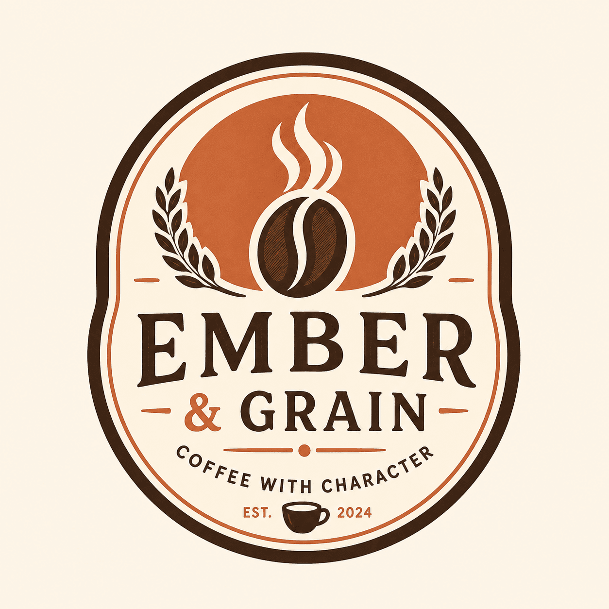 Coffee shop badge logo showing a clear logo type