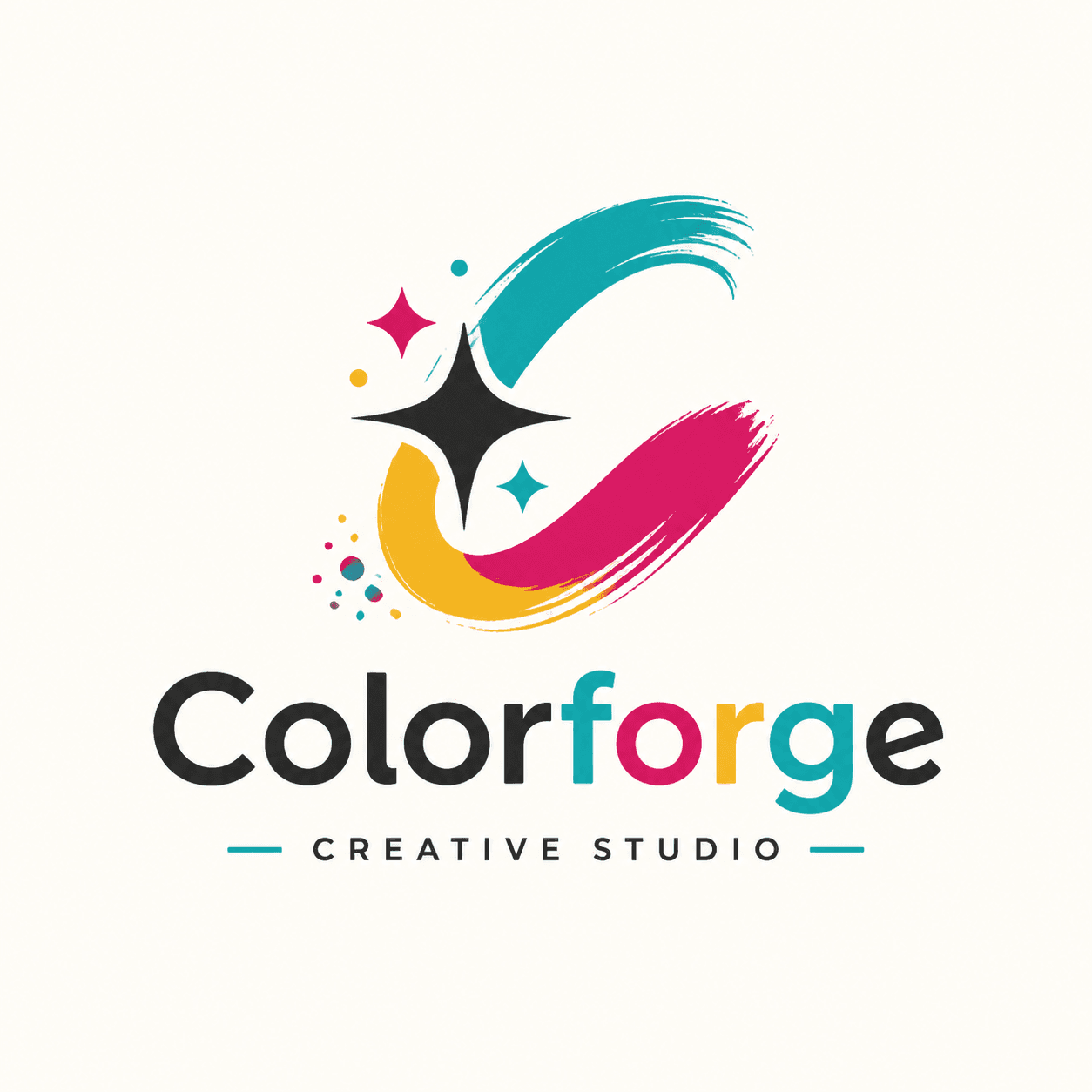 Creative studio logo and supporting brand direction