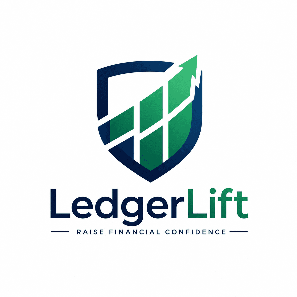 Fintech logo symbol built from a focused color and shape direction