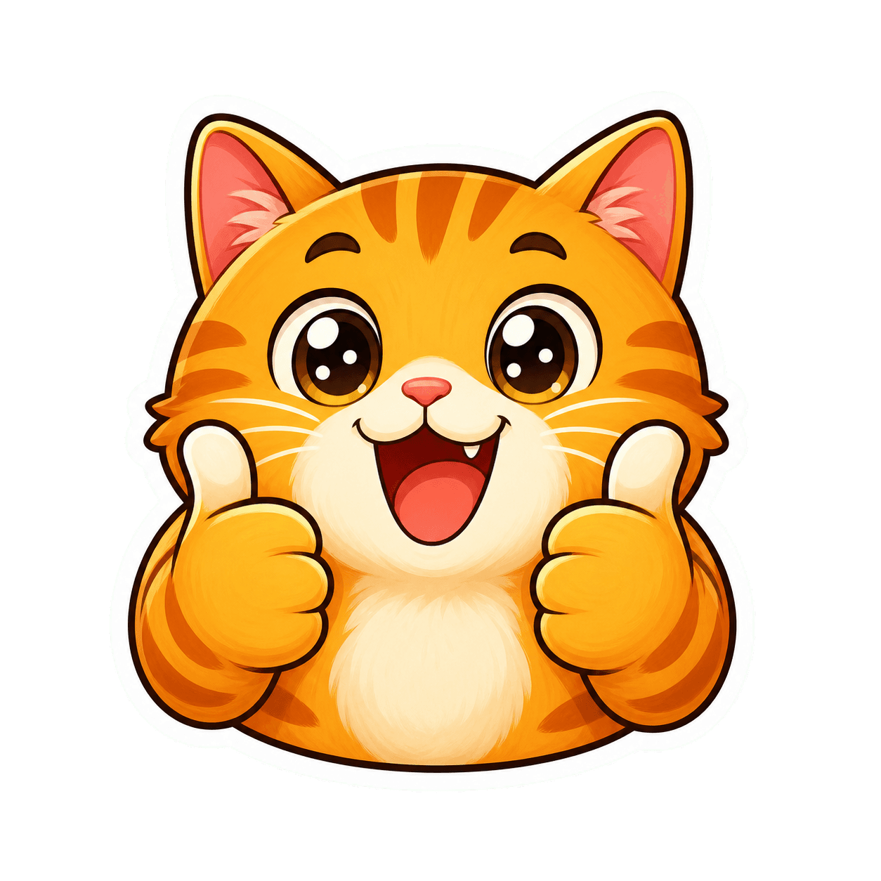 Expressive happy cat reaction sticker