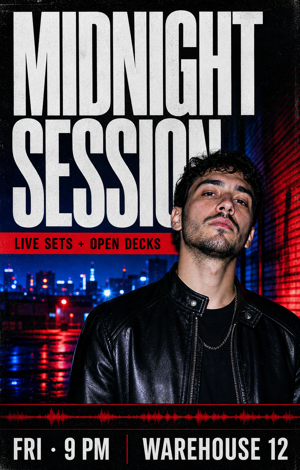 Midnight DJ Session Partyflyer