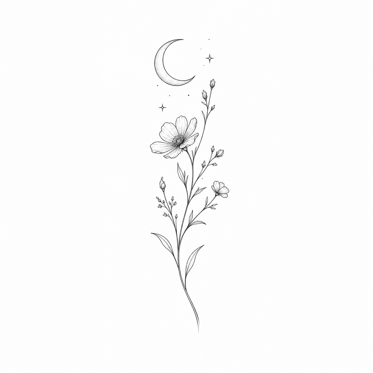 Fine-line floral tattoo design on a wrist