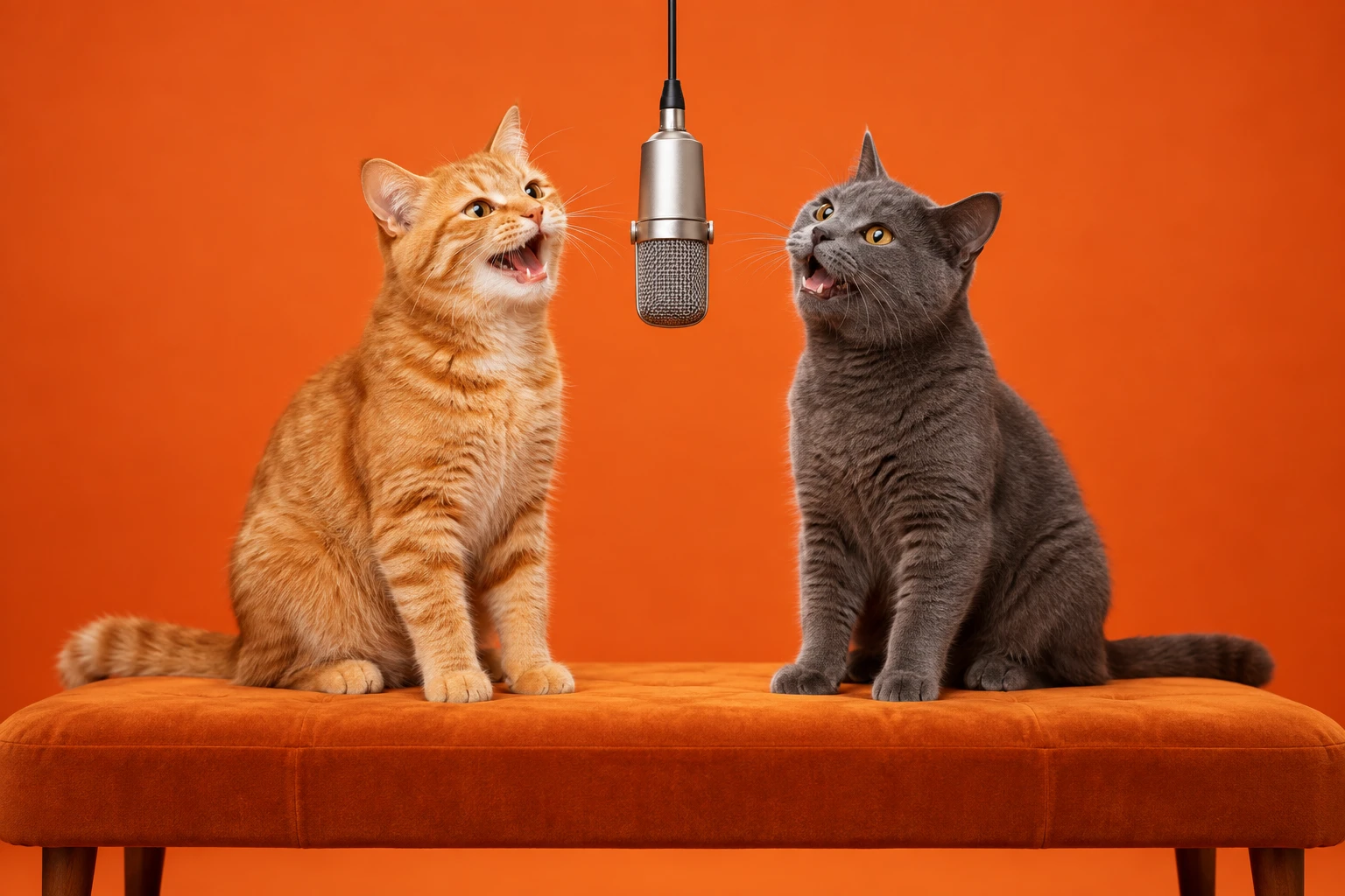 Orange-studio AI pet duet scene concept
