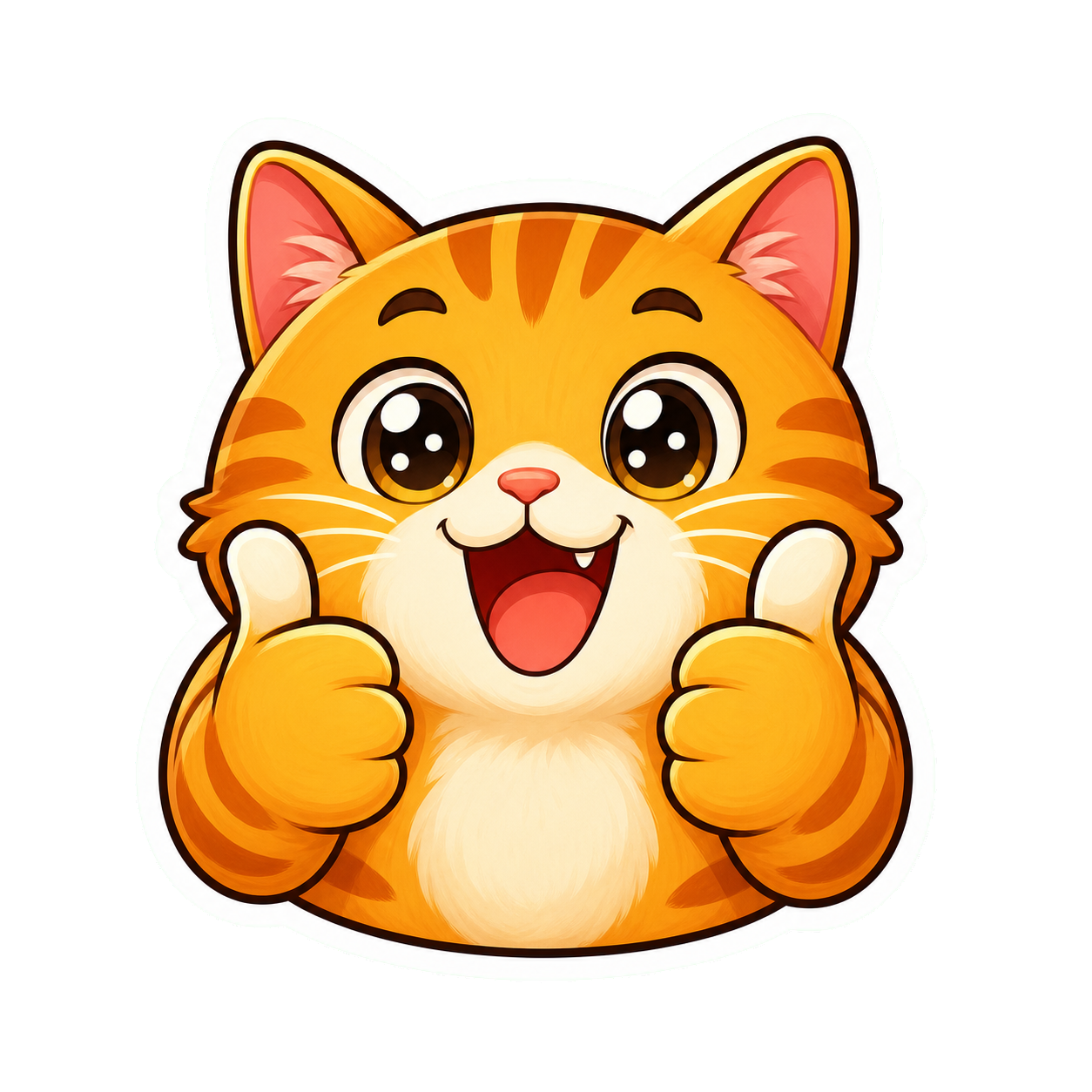 Happy cat reaction sticker example