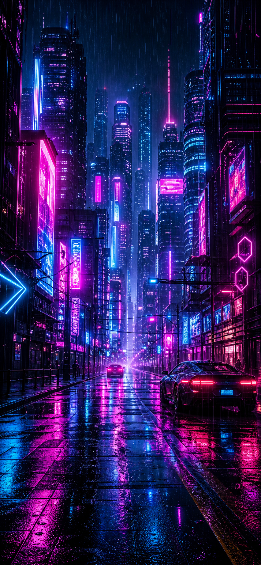 Cinematic neon background example for a singer scene
