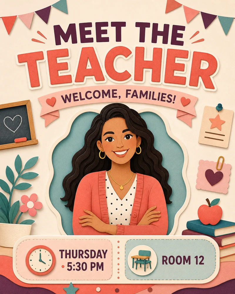Meet the Teacher Flyer template
