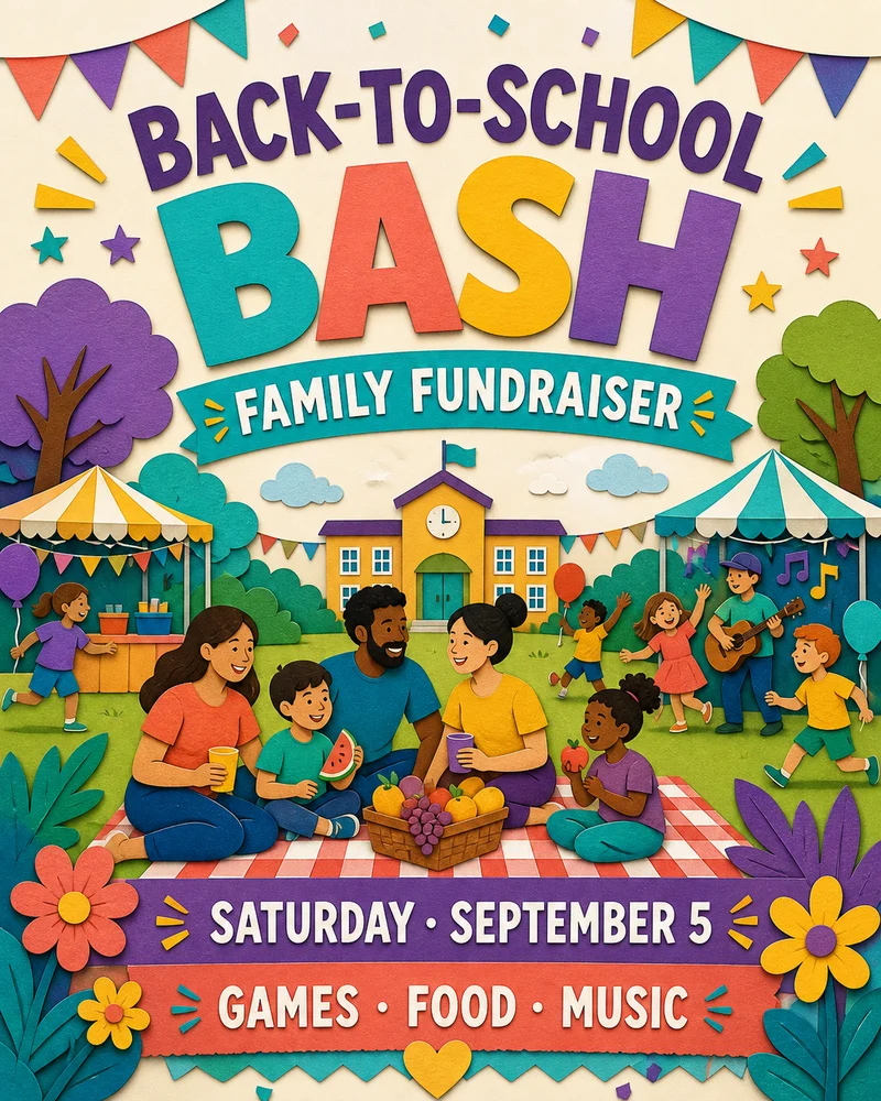 Back-to-School Fundraiser Flyer template