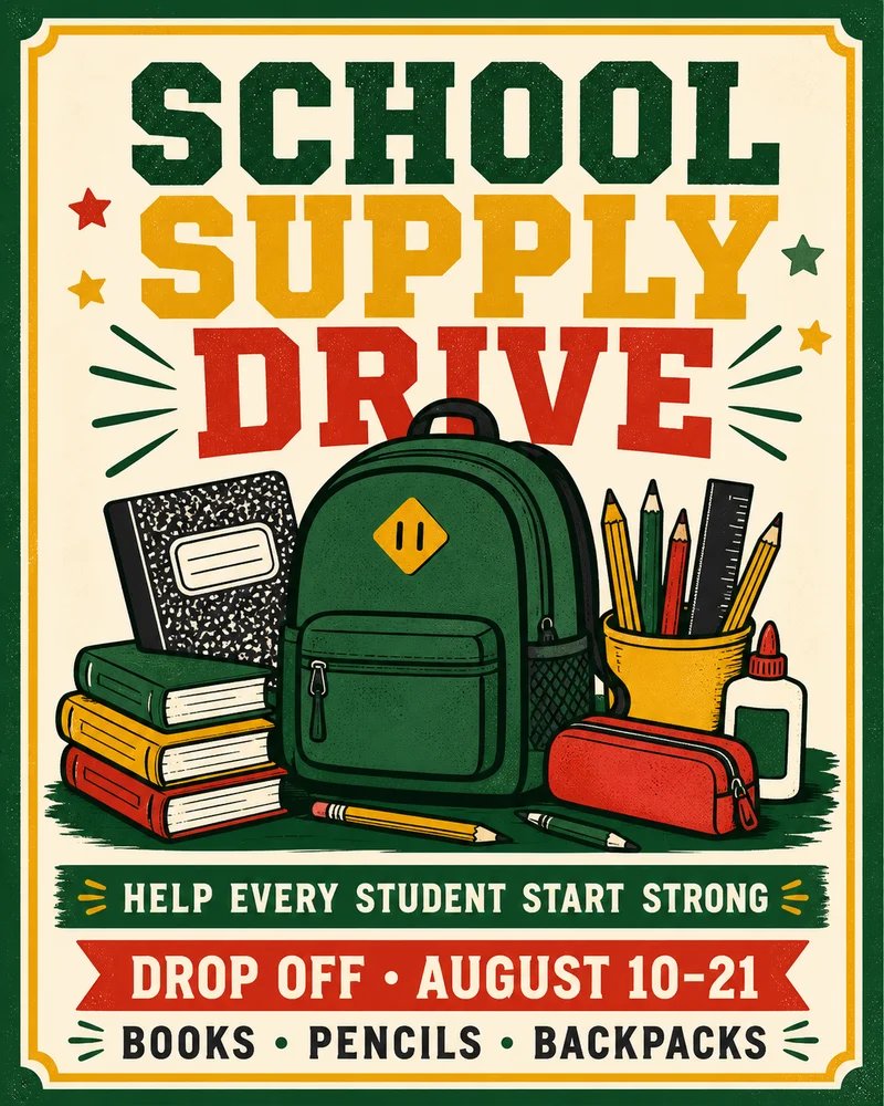 School Supply Drive Flyer template