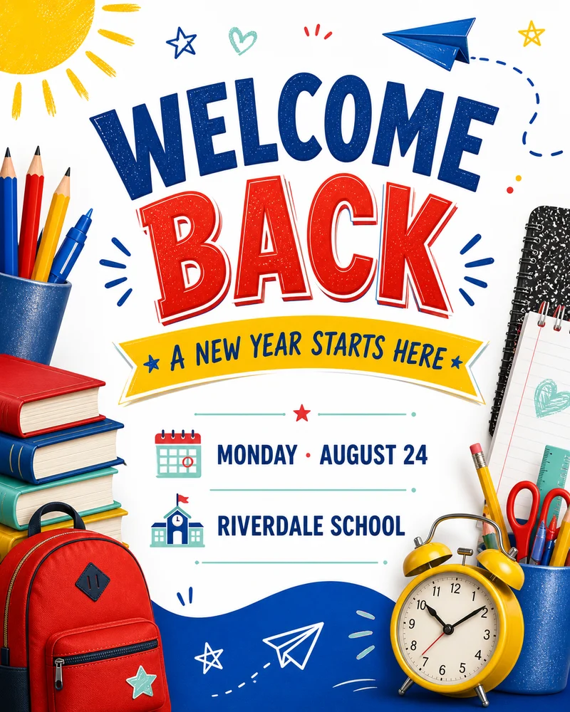 Welcome Back School Flyer template
