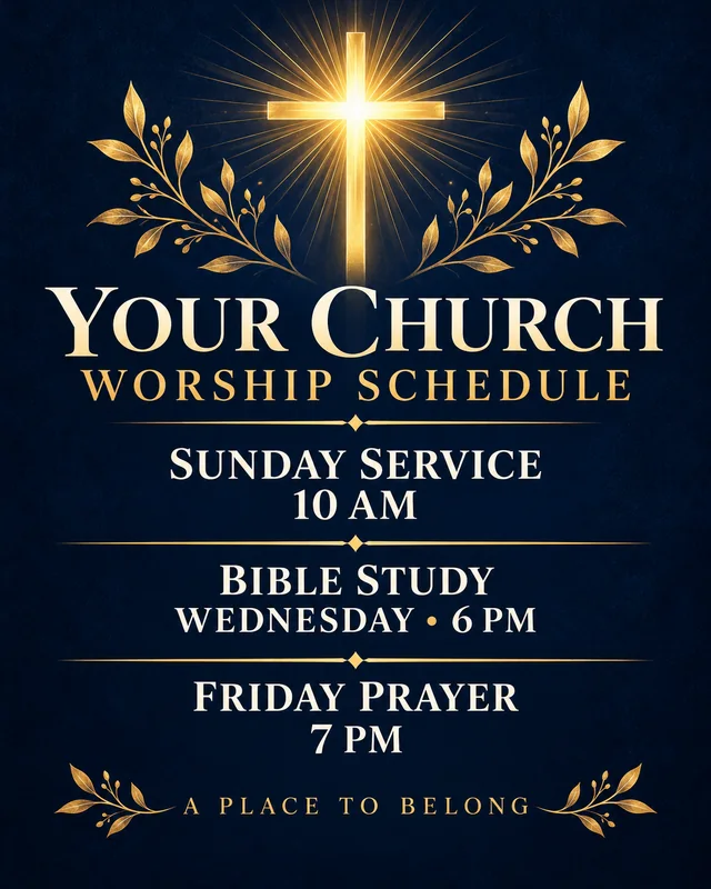Ejemplo de Weekly Worship Schedule