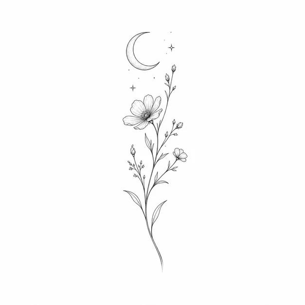 Fine line minimalist tattoo concept example